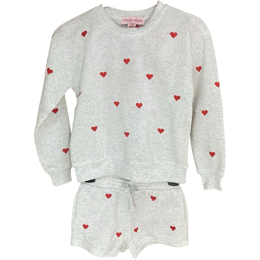 Violet Skye Girls’ Matching PJ Pajama Set Gray Red